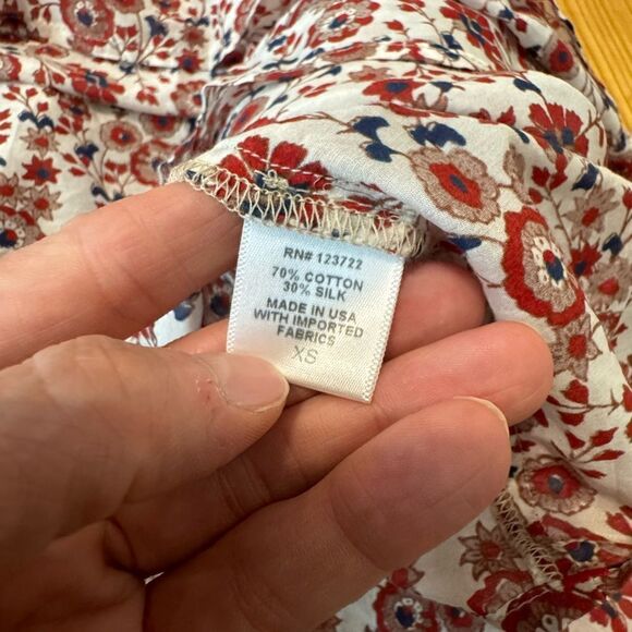 Xirena Dalyn Dress Women's XS Tiered Floral Red Spark Cotton Silk Blend NWT - Picture 13 of 15